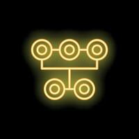 Neon yellow site map icon showing website navigation structure vector