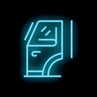 Neon atm cash machine icon glowing on dark background vector