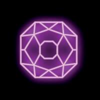 Neon pink glowing geometric shape on dark background vector