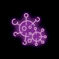 Neon style icon of dangerous virus bakteria spreading vector