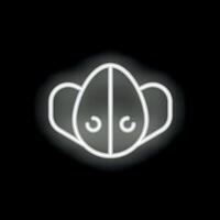 White neon sign showing a protective face mask on a black background vector