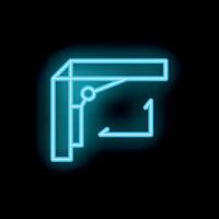 Neon style icon of a robotic arm picking up an object vector