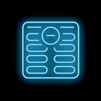 Neon icon of weight scale displaying weight loss progress vector