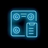 Neon icon of online cooking course, recipe app, or culinary school vector