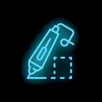 Neon sign representing marker pen drawing square shape vector