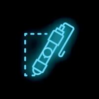 Neon pen drawing editing content creation icon vector