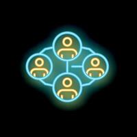 Neon icon of people network connecting together vector