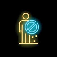 Person standing with neon sign showing immunity to virus vector