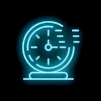 Neon clock showing time passing by fast vector