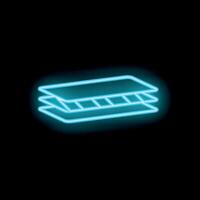 Neon icon of breathable material layers showing airflow vector