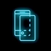 Neon sign representing contactless payment with smartphone and credit card vector