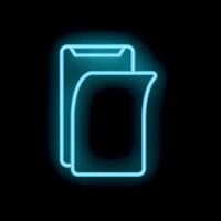 Neon icon of screen protector applying on smartphone vector