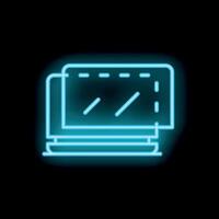 Blue neon credit card showing online payment concept on black background vector