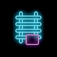 Glowing neon line icon for server, data, web, hosting concept vector