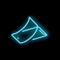 Blue neon style folding smartphone presenting empty display screen vector
