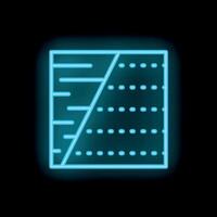 Neon icon of layers of different materials for home insulation vector