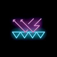 Neon waterproof material icon showing liquid repellent surface vector