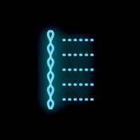 Neon glowing blockchain technology icon on black background vector