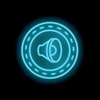 Neon icon of loudspeaker announcing important message vector