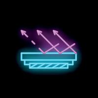 Neon icon of light reflecting from surface vector