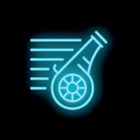 Neon cannon shooting with speed lines on black background vector