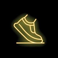 Neon style icon of running shoe taking a step forward vector