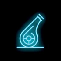 Neon sign representing a futuristic monowheel vehicle on a black background vector