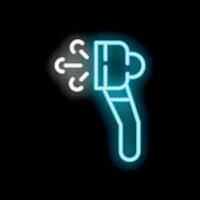 Neon icon of a thermal camera detecting heat loss vector