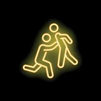 Neon icon of a person pushing another person vector