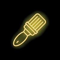 Neon brush shining on black background representing creativity vector
