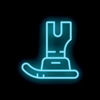Neon sign showing a cowboy boot for western themed bars and businesses vector