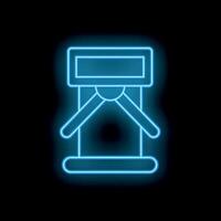 Blue neon glowing turnstile showing access control and entrance protection vector