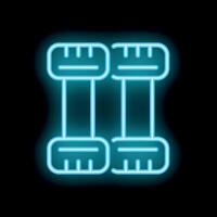 Neon icon of adjustable dumbbells for weight training vector