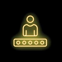 Neon sign of person standing on password bar vector