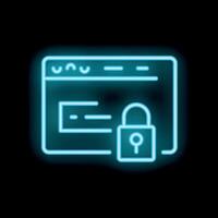 Neon webpage displaying secure connection icon vector