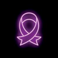 Neon pink ribbon shining in the dark background vector