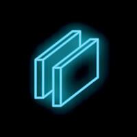 Neon effect creating two blank rectangular shapes on black background vector