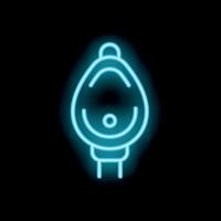 Neon urinal glowing on dark background vector