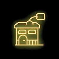 Neon sign showing a house with a for sale sign hanging from it vector