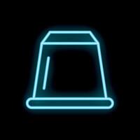 Neon thimble icon glowing on a black background vector