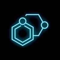Neon style molecular formula glowing on dark background vector