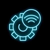 Neon icon of wireless network configuration and management vector