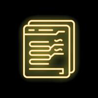 Neon yellow icon of website design structure representing web development vector