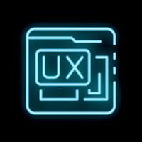 Neon style icon showing user experience design process vector