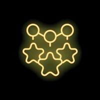 Neon icon of stars connected by lines representing customer relationship management vector