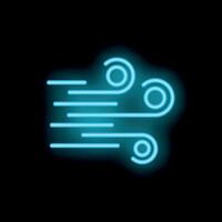 Blue neon wind blowing from left to right vector