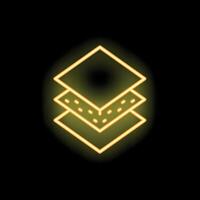 Neon icon of three layers representing modern technology vector