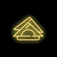 Glowing neon icon of folded napkins in a napkin holder for restaurant menu or website vector