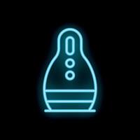 Neon punching bag glowing on black background vector