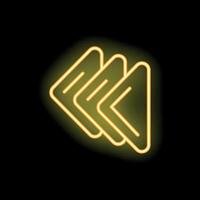 Neon arrows pointing left on black background vector